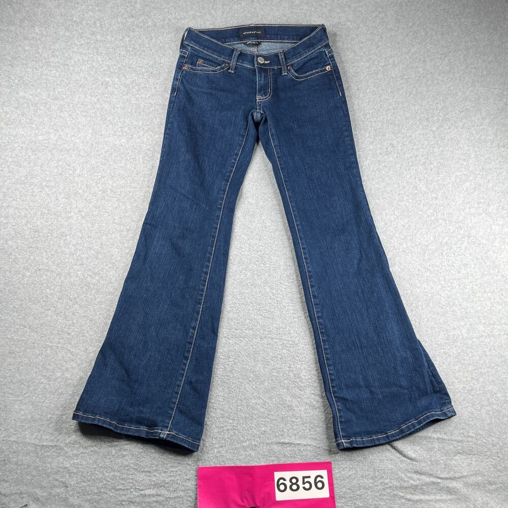 Aeropostale Super Low Rise Flare Denim Jeans Womens Size 2 Reg